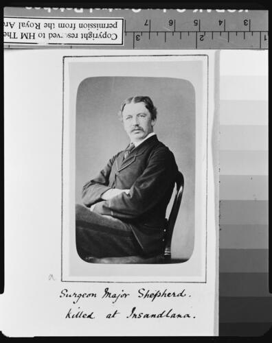 Surgeon Major Shepherd, killed at Insandlana. [Portraits of officers, non-commissioned officers and privates engaged in Zululand, 1879. Ashanti and Zululand portraits, 1873 and 1879]