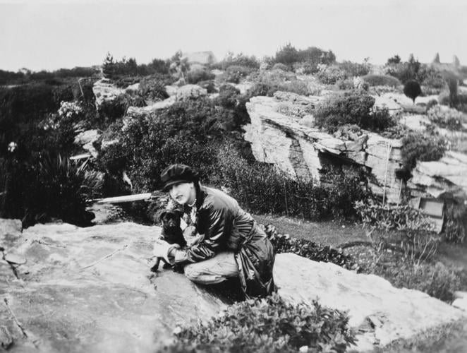 The Honourable Violet Vivian with dog, Cestyll, September 1931