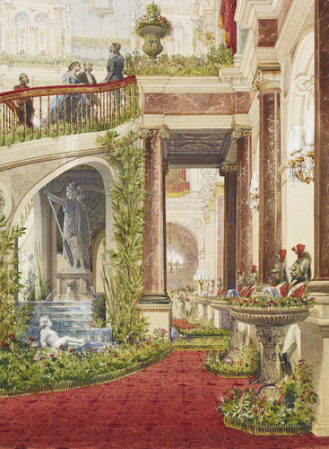 The fountain under the Staircase of Honour at the Hôtel de Ville, 23 August 1855