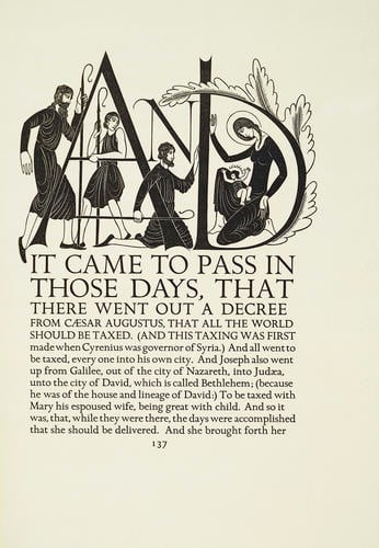 The Four Gospels of the Lord Jesus Christ, according to the Authorized version of King James I ; illustrated by Eric Gill