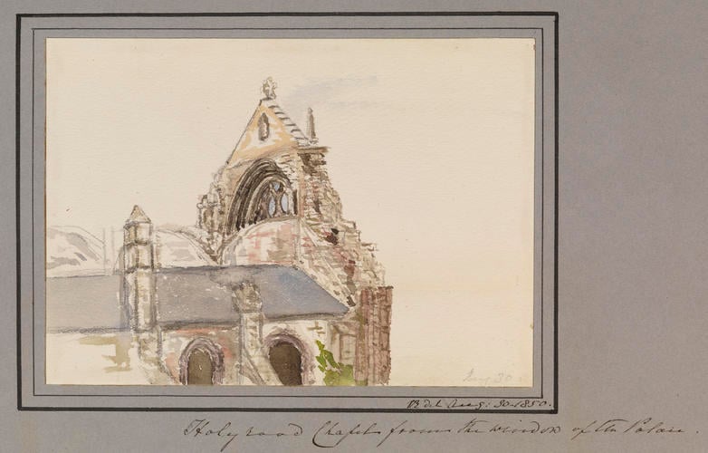 Master: Queen Victoria's Sketchbook 1848-1854
Item: Holyrood Chapel from the window of the Palace