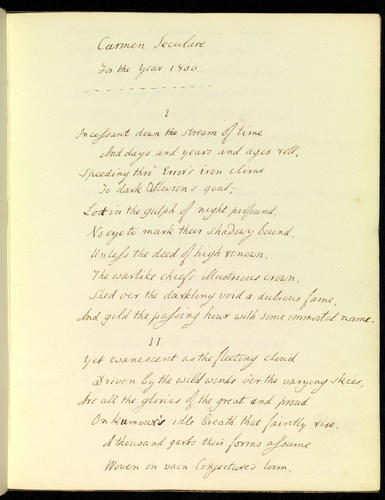 Carmen seculare for the year 1800 Carmen seculare for the year 1800