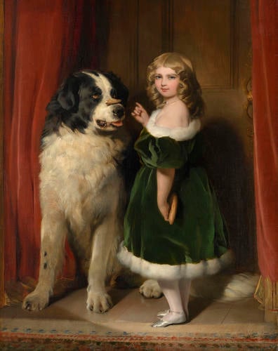 Princess Mary of Cambridge with Nelson, a Newfoundland dog