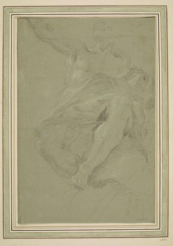 Recto: A study for a prophet. Verso: A study for a seated half-draped male figure Recto: A study for a prophet. Verso: A study for a seated half-draped male figure