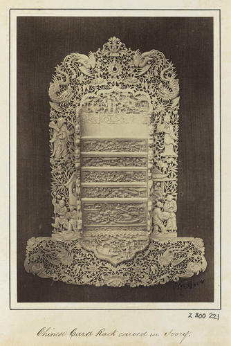 'Chinese Card Rack Carved in Ivory'