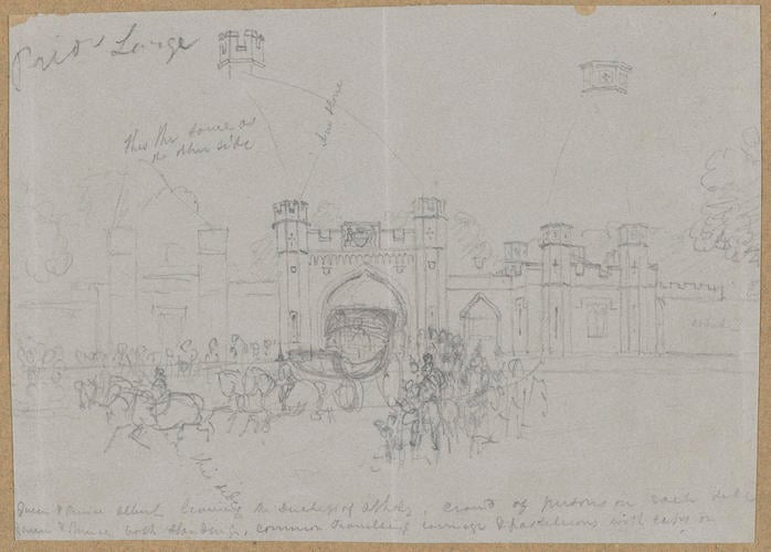 Victoria and Albert leaving Dunkeld House, 7 September 1842