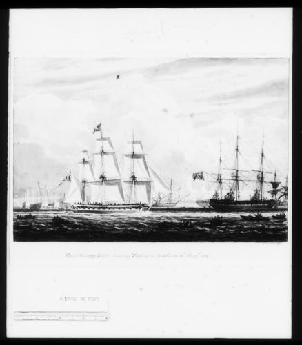 The Royal George Yacht leaving Portsmouth Harbour, 13 August 1819