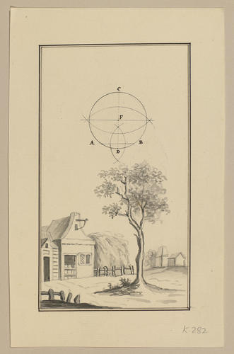 Geometrical study with a house and a tree