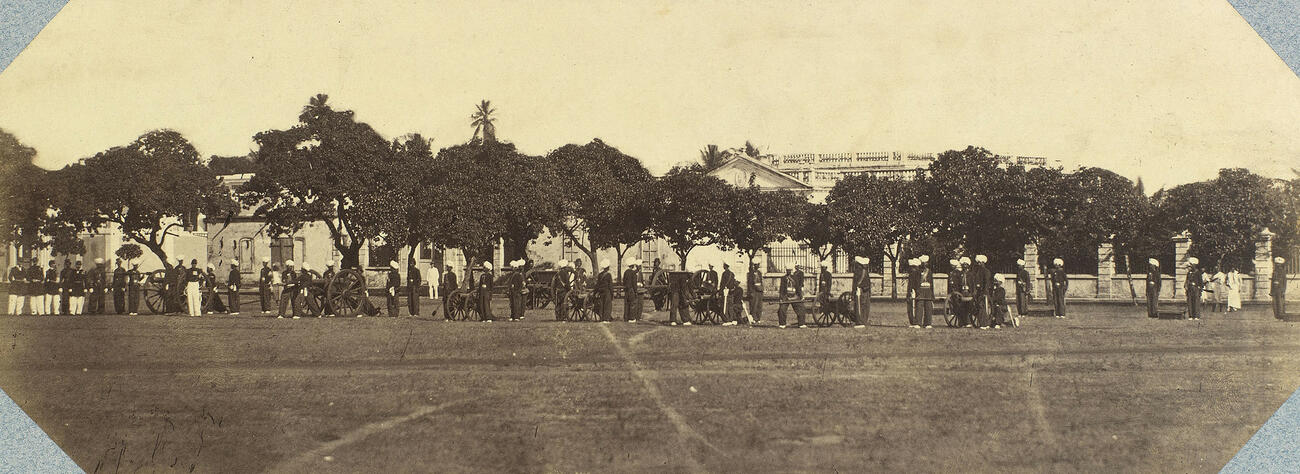 French Artillery, Sepoy Battery, Pondicherry : Prince of Wales Tour of India 1875-6 French Artillery, Sepoy Battery, Pondicherry : Prince of Wales Tour of India 1875-6