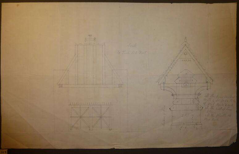 St Mildred's church, Whippingham: elevations of the lych gate St Mildred's church, Whippingham: elevations of the lych gate