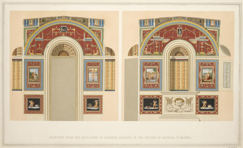 The east and south walls of Cardinal Bibbiena's stufetta