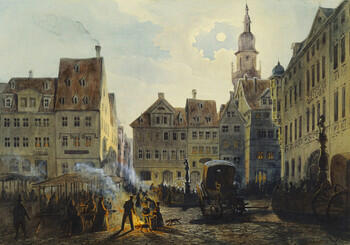 The market-place by night, Coburg