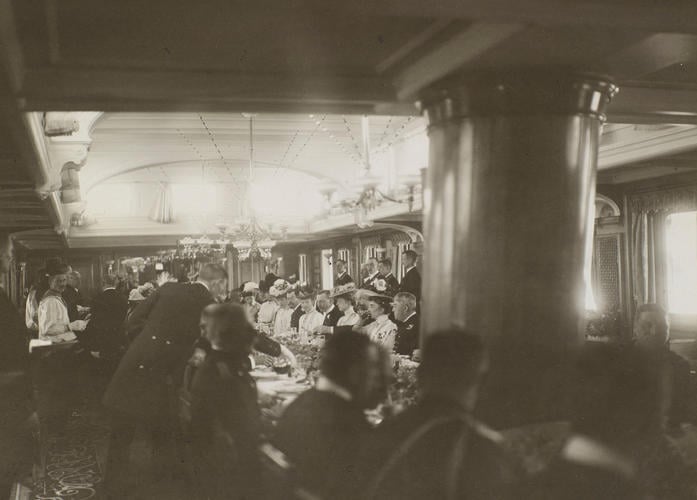 A dinner held on the Russian Imperial Yacht Standart in the Bay of Reval, 1908 A dinner held on the Russian Imperial Yacht Standart in the Bay of Reval, 1908