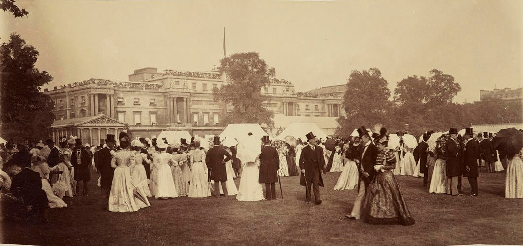 Photograph taken at Buckingham Palace during a garden party, 1897