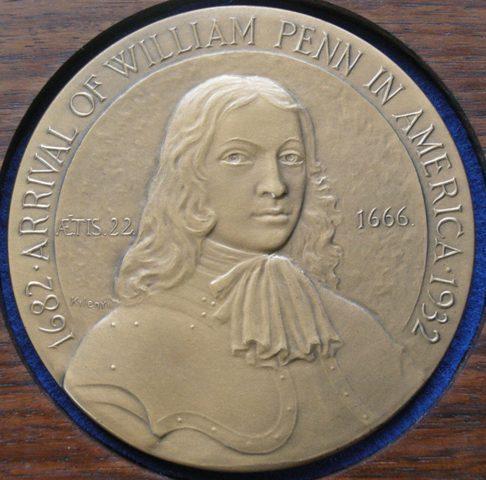 U. S. A. Medal commemorating the 250th Anniversary of the arrival of William Penn in America U. S. A. Medal commemorating the 250th Anniversary of the arrival of William Penn in America