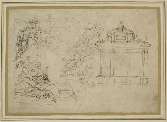 A Bacchic scene and other sketches; the Fall of Phaethon, and an architectural sketch A Bacchic scene and other sketches; the Fall of Phaethon, and an architectural sketch