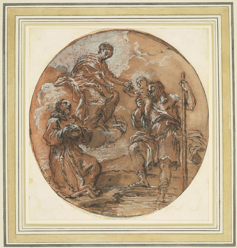 The Virgin adored by St Francis and taking the Christ Child from St Christopher The Virgin adored by St Francis and taking the Christ Child from St Christopher