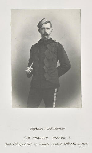 Captain WM Marter (1st Dragoon Guards) died 3rd April 1900 of wounds received 29th March 1900: Anglo-Boer War, 1900