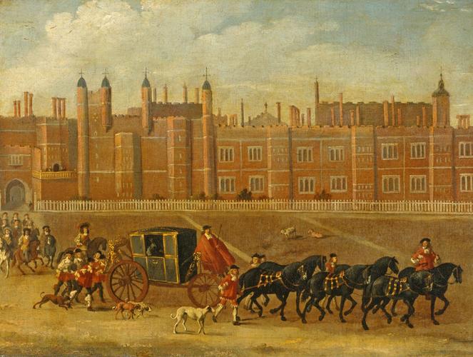 Charles II (?) leaving Hampton Court