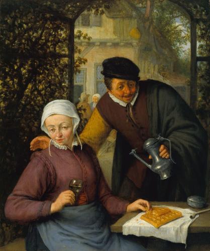 An elderly Couple in an Arbour
