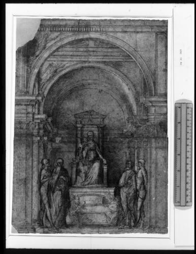 The Virgin and Child enthroned in a chapel