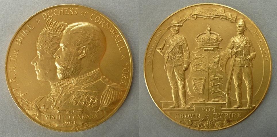 Medal commemorating the visit of the Duke and Duchess of Cornwall to Canada