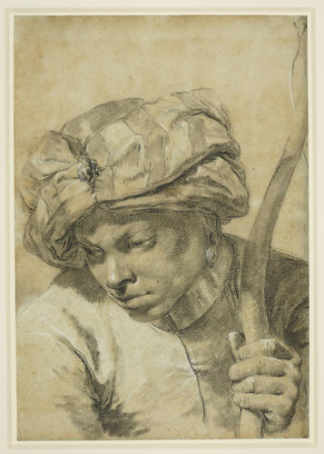 An archer in a turbanned headdress