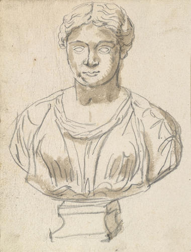 One antique female bust One antique female bust