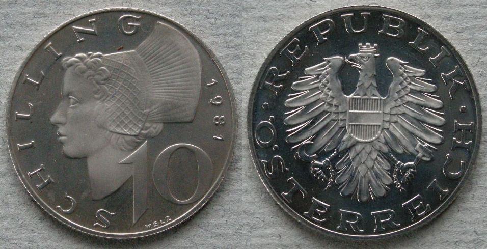 Austria. Proof 10 schilling Austria. Proof 10 schilling