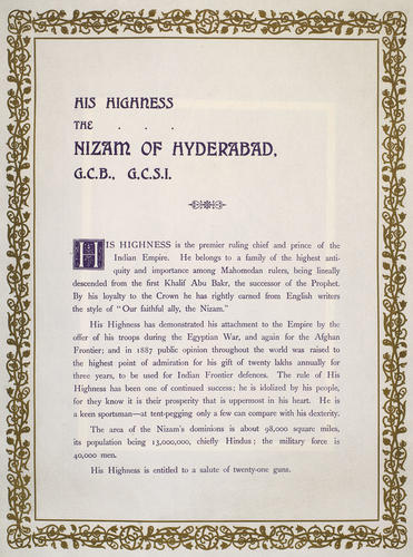 Asaf Jah VI, Nizam of Hyderabad (1866-1911) Asaf Jah VI, Nizam of Hyderabad (1866-1911)