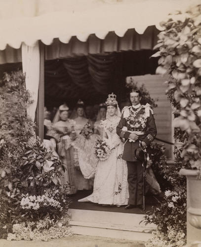 Prince Henry of Prussia and Princess Irene of Hesse on their wedding day, 24th May 1888 [in Portraits of Royal Children Vol. 36	1887-1888]