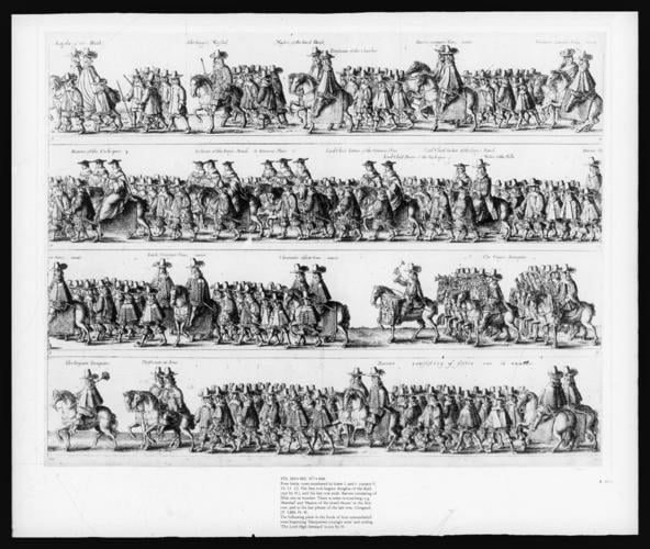 Coronation procession of Charles II through London Coronation procession of Charles II through London