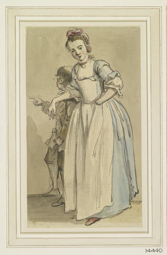 A girl and boy, standing