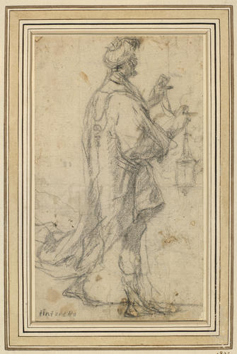 A turbaned man holding a censer A turbaned man holding a censer