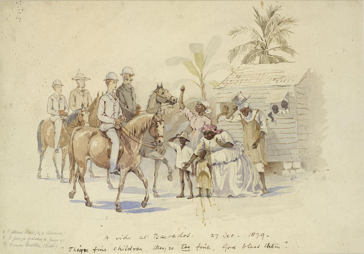 Prince Albert Victor and Prince George of Wales out riding in Barbados