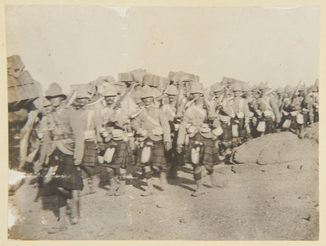 Leaving Wad Hamed: the Queen's Own Cameron Highlanders [Khartoum 1898]