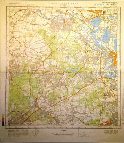 Russian Red Army 1:50, 000 mapping: Windsor Sheet M-30-23-G