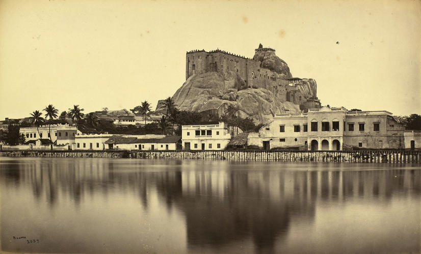 Seringham. The Rock Fort from the Tank, Trichinopoly. Madras Presidency : Prince of Wales Tour of India 1875-6