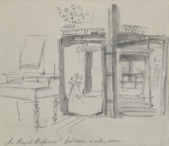 The Prince of Wales's bedroom and sitting-room at a camp in the Tarai (?) The Prince of Wales's bedroom and sitting-room at a camp in the Tarai (?)