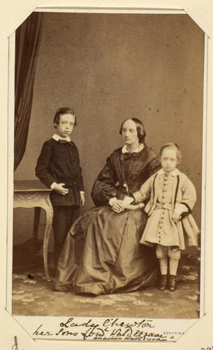 Frances, Viscountess Chewton (d. 1902) with her two sons Frances, Viscountess Chewton (d. 1902) with her two sons