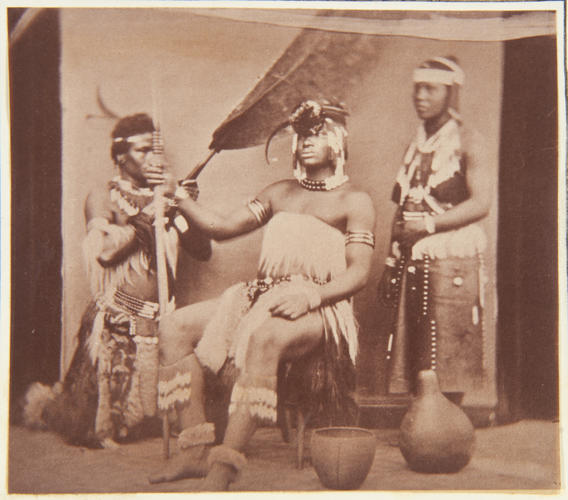 'Zulu Chief and woman and one of the Zulu's called 