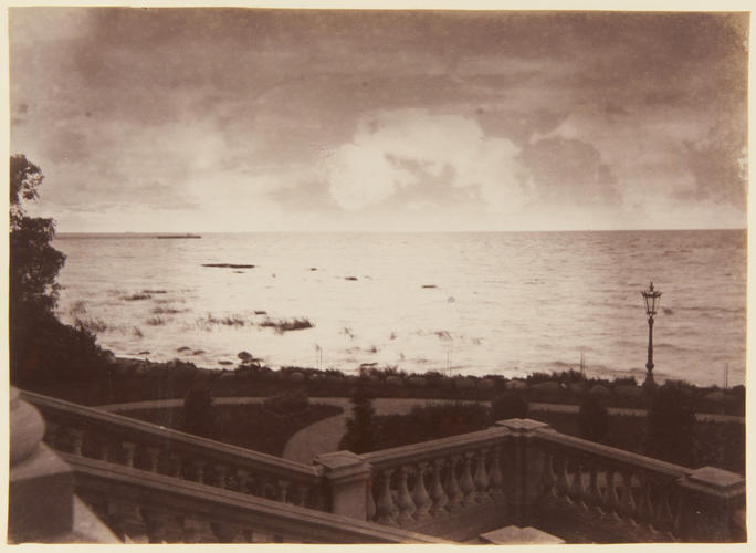 View out over the Gulf of Finland, from Alexandria Dacha, Peterhof. [Peterhof, 1893. ]