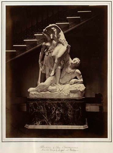 Theseus and the Amazones. Marble group by Engels at Osborne