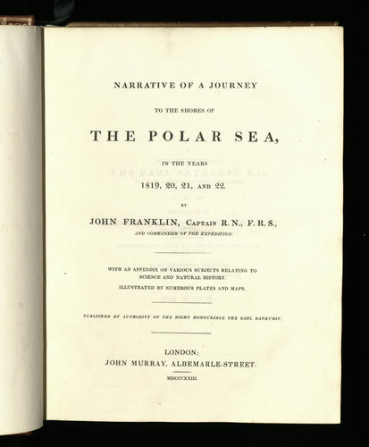 Narrative of a journey to the shores of the Polar Sea in the years 1819, 20, 21 and 22 / by John Franklin, Captain. . 