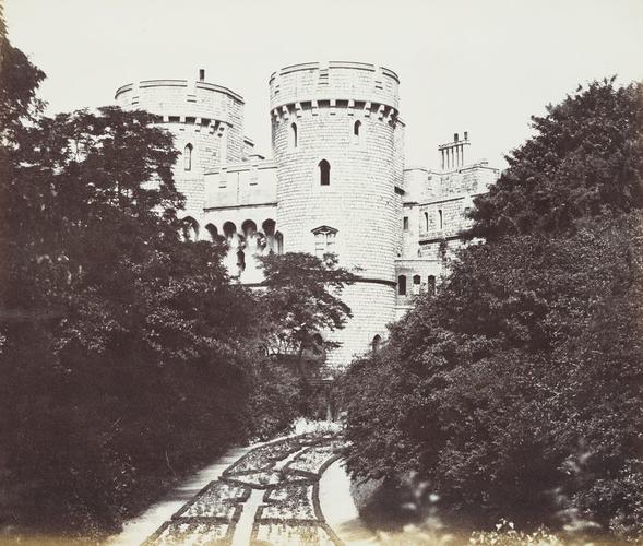Norman Tower, seen from the moat path, Windsor Castle. [Windsor Castle]