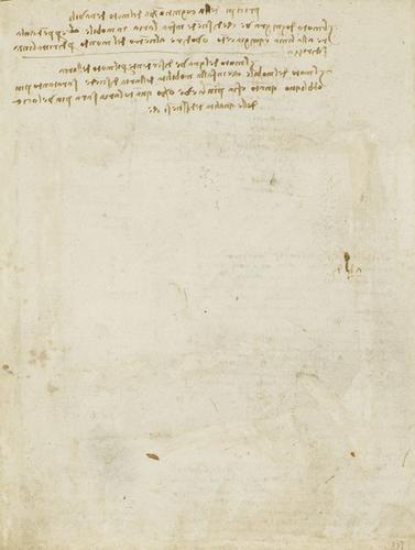 Recto: Diagrams of machinery, a figure hammering, two figures carrying a stretcher, notes, and two heads. Verso: A note on dynamics