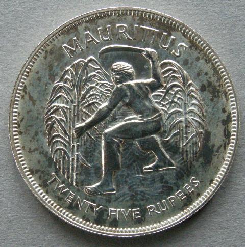 Mauritius. 25 rupees, 1977. Commemorating the Silver Jubilee of H. M. Queen Elizabeth II Mauritius. 25 rupees, 1977. Commemorating the Silver Jubilee of H. M. Queen Elizabeth II