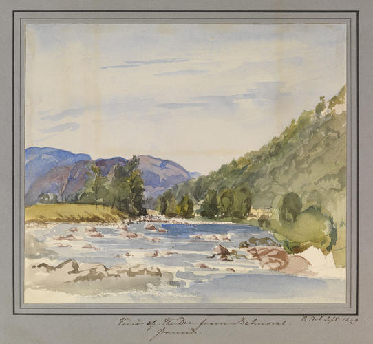 Master: Queen Victoria's Sketchbook 1848-1854
Item: View of the Dee from Balmoral Grounds