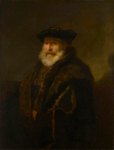 Bearded old Man in a Fur Cloak