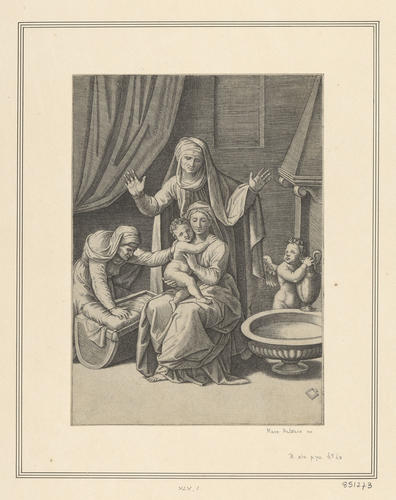 The Virgin and Child with Saints Anne and Elizabeth, and an angel ['The Virgin and the Cradle']
